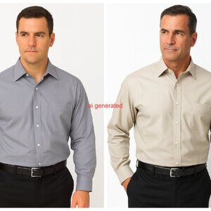 Pronto Uomo Mens Dress Shirt Size 17-1/2 / 34-35 (XLarge) Lot of 2 Shirts